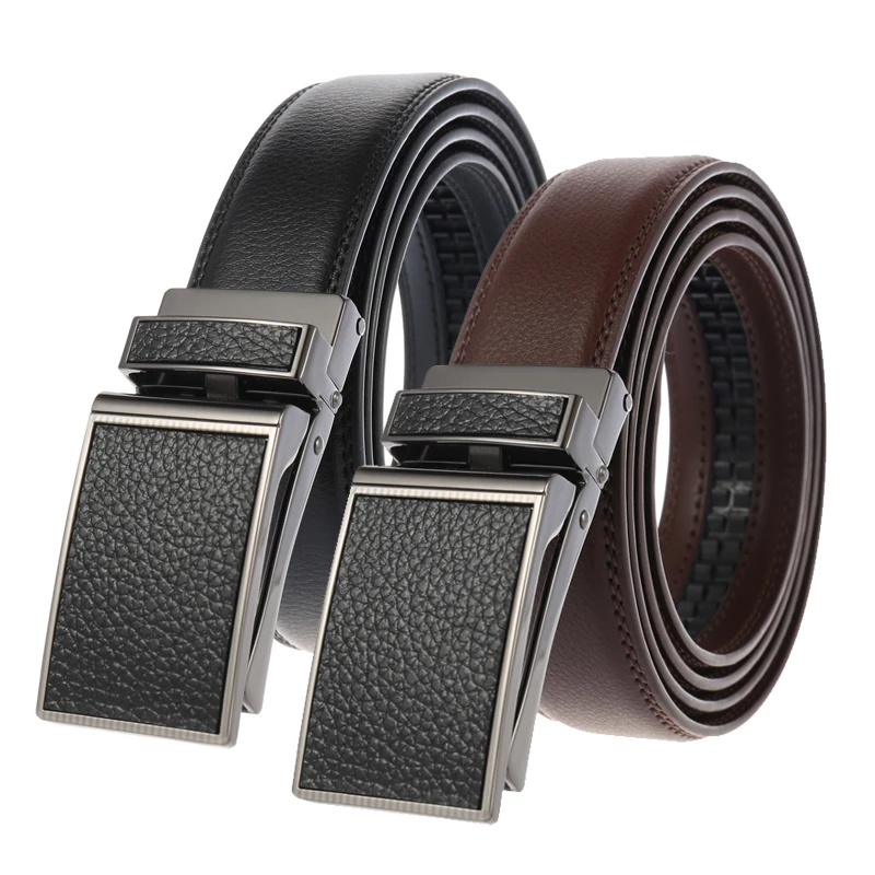 MEDYLA New Automatic buckle men belts fashion business belt Famous brand luxury belts for men leather 3.0cm