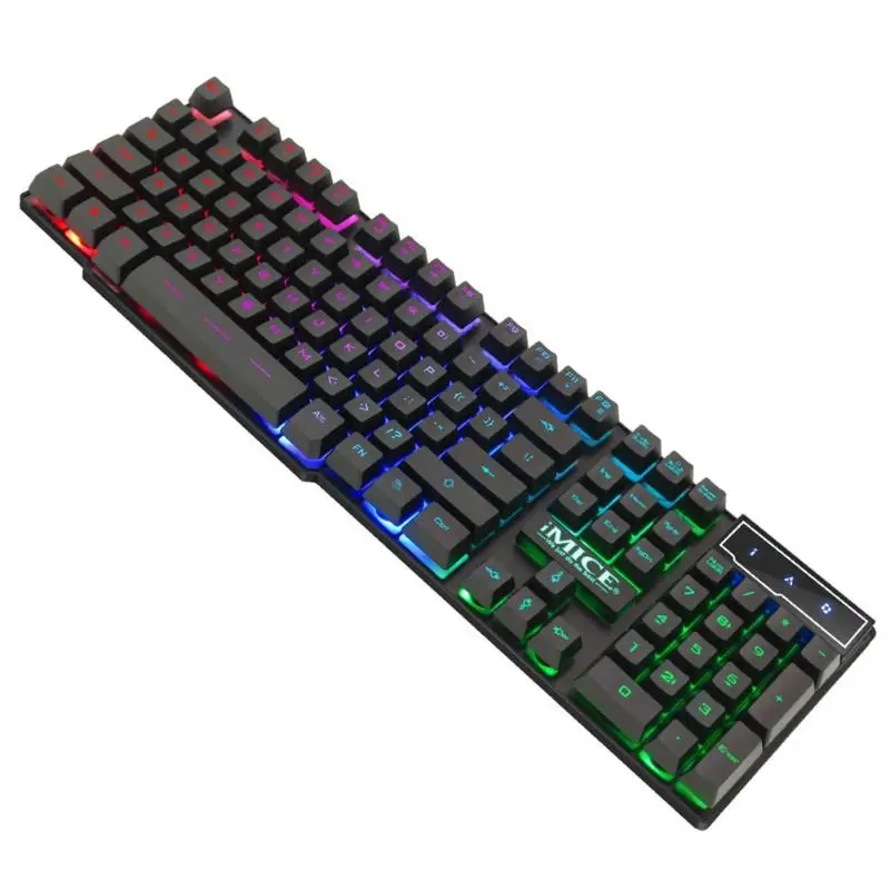 IMICE AK-600 104 клавиш USB игровая клавиатура Проводная Подсветка эргономичная клавиатура с 12 мультимедийными клавишами для компьютер ноутбук ПК