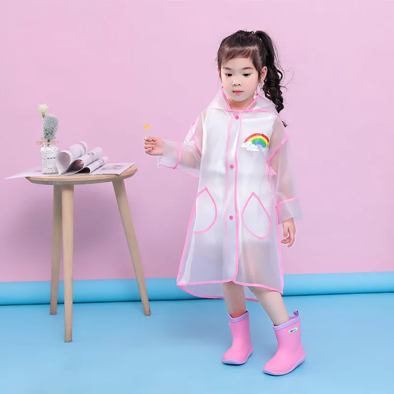 Новинка Детское Пончо милый длинный прозрачный дождевик водонепроницаемый с