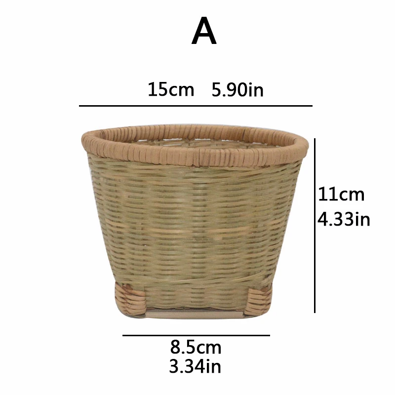 A15x11x8.5cm Бамбуковая корзина для фруктов ткачество хранения для кухни еда Хлебница контейнер для пикника чехол небольшой цветочный горшок ручной работы Декор - Цвет: A15x11x8.5cm