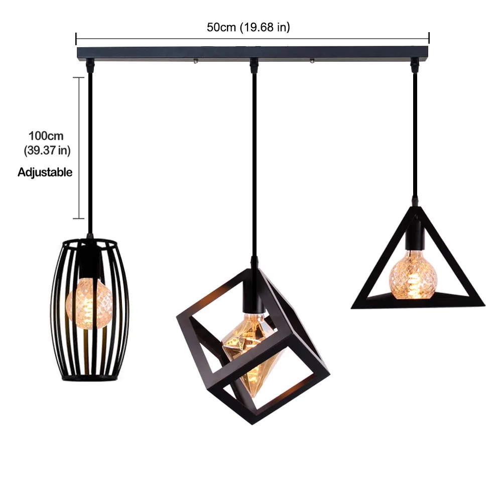 2 NOT inclued bulb Nordic подвесной светильник современный промышленное винтажное железо арт Лофт в стиле минимализма клетка висячая Потолочная люстра подходит для E26 E27 светодиодный лампы - Цвет корпуса: 2 NOT inclued bulb