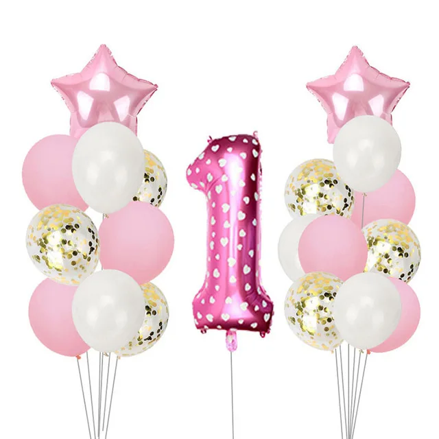 Новый пакет воздушных шаров для мальчиков и девочек 1 год малышей день рождения