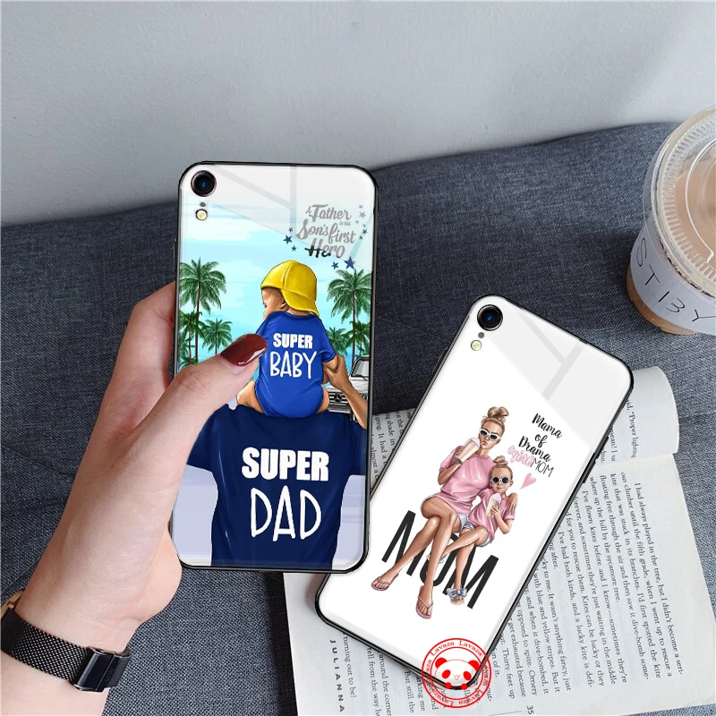 43d детская мама девочка Sup папа стеклянный чехол для телефона Apple iPhone 11 Pro XR X XS Max 6 6S