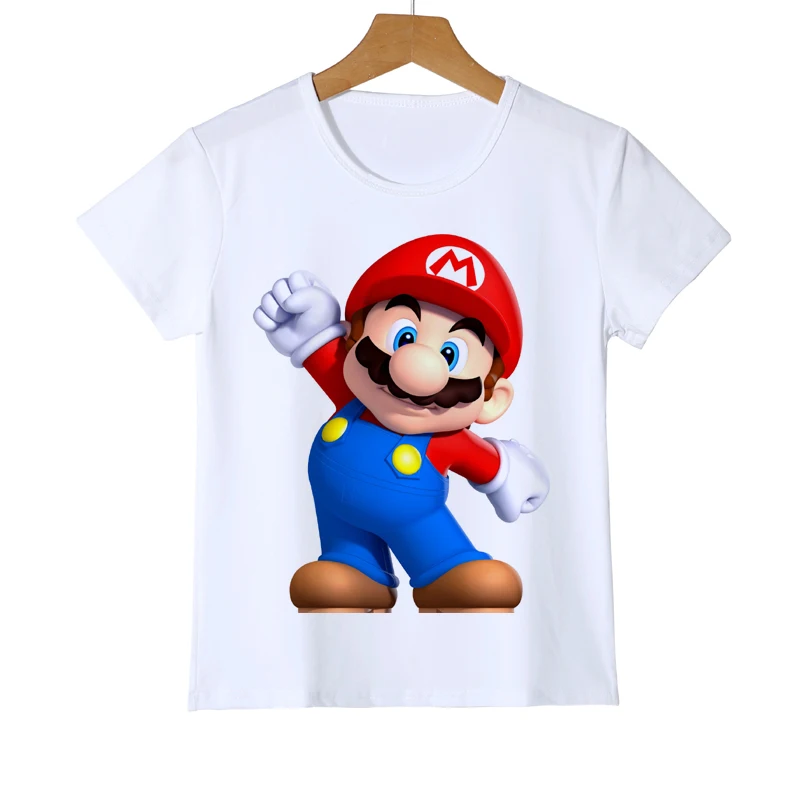 Детские футболки с принтом Super mario bros футболка для маленьких мальчиков и девочек