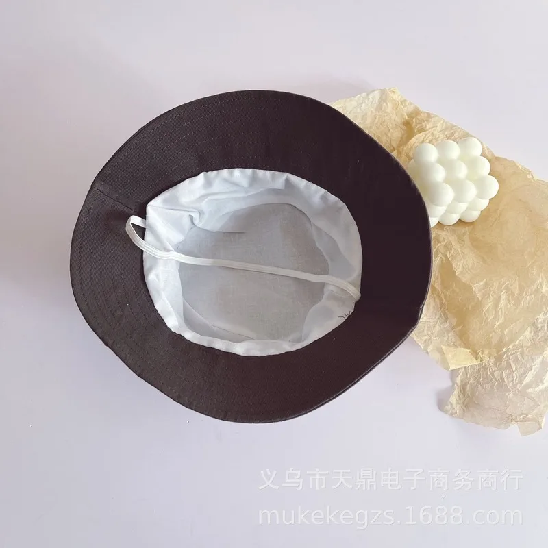 

Ins solid color glue monkey fisherman hat new tide boys and girls with flat top and big edge shading cartoon basin hat 4 color