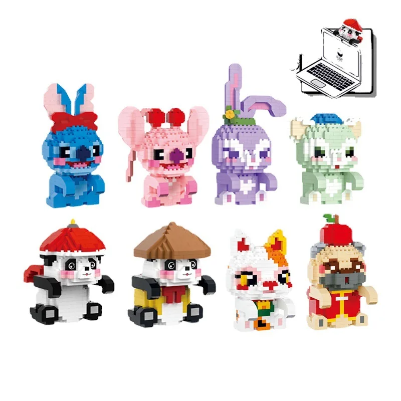 

Disney Building Blocks Blue & Pink Stitch Action Bricks Figure Diamond Blocks Model Kids Toy for Children Chrismas Gift Pendent