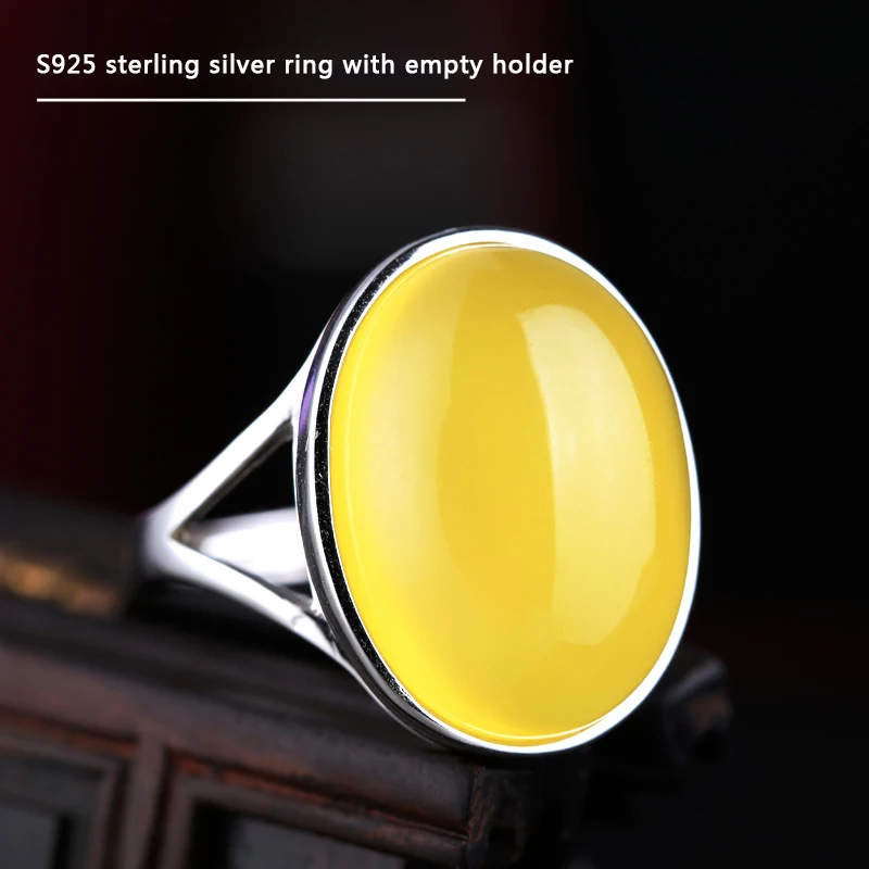 925 Sterling Silver Adjustable Ring Settings Base Findings Diy Jewelry Accessories Glass Cabochons Cameo Tray For Rings Making