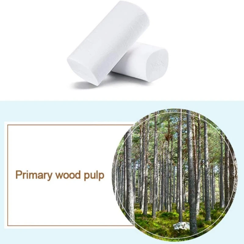 10 Rolls Toilet Paper Roll Thicken 3 Layer Wood Pulp 100% Virgin Kitchen Tissue For Family Office Shop | Дом и сад