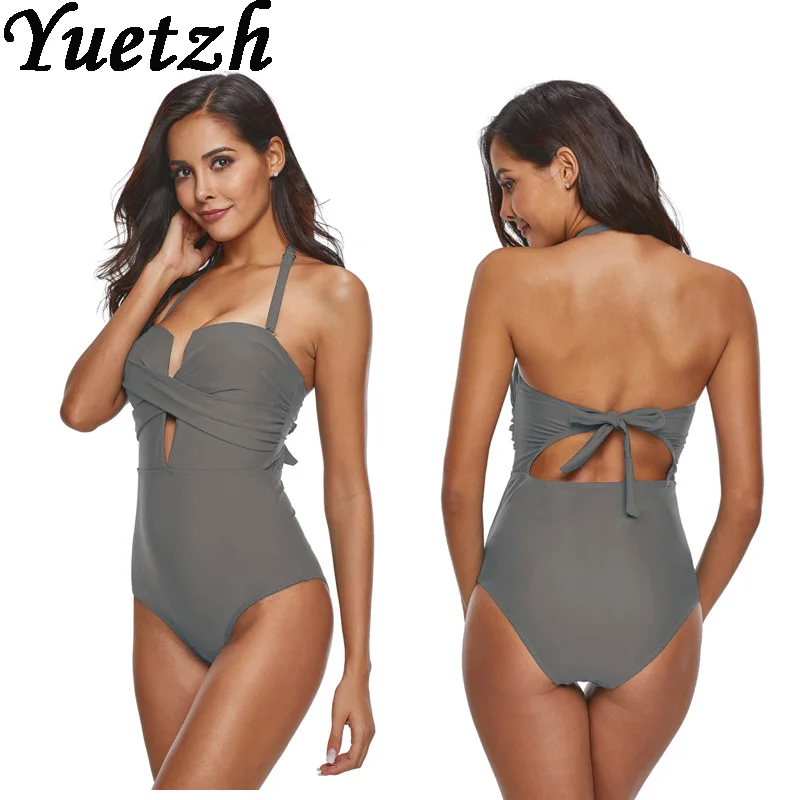 Новый женский слитный купальник размера плюс купальный костюм большого пляжный