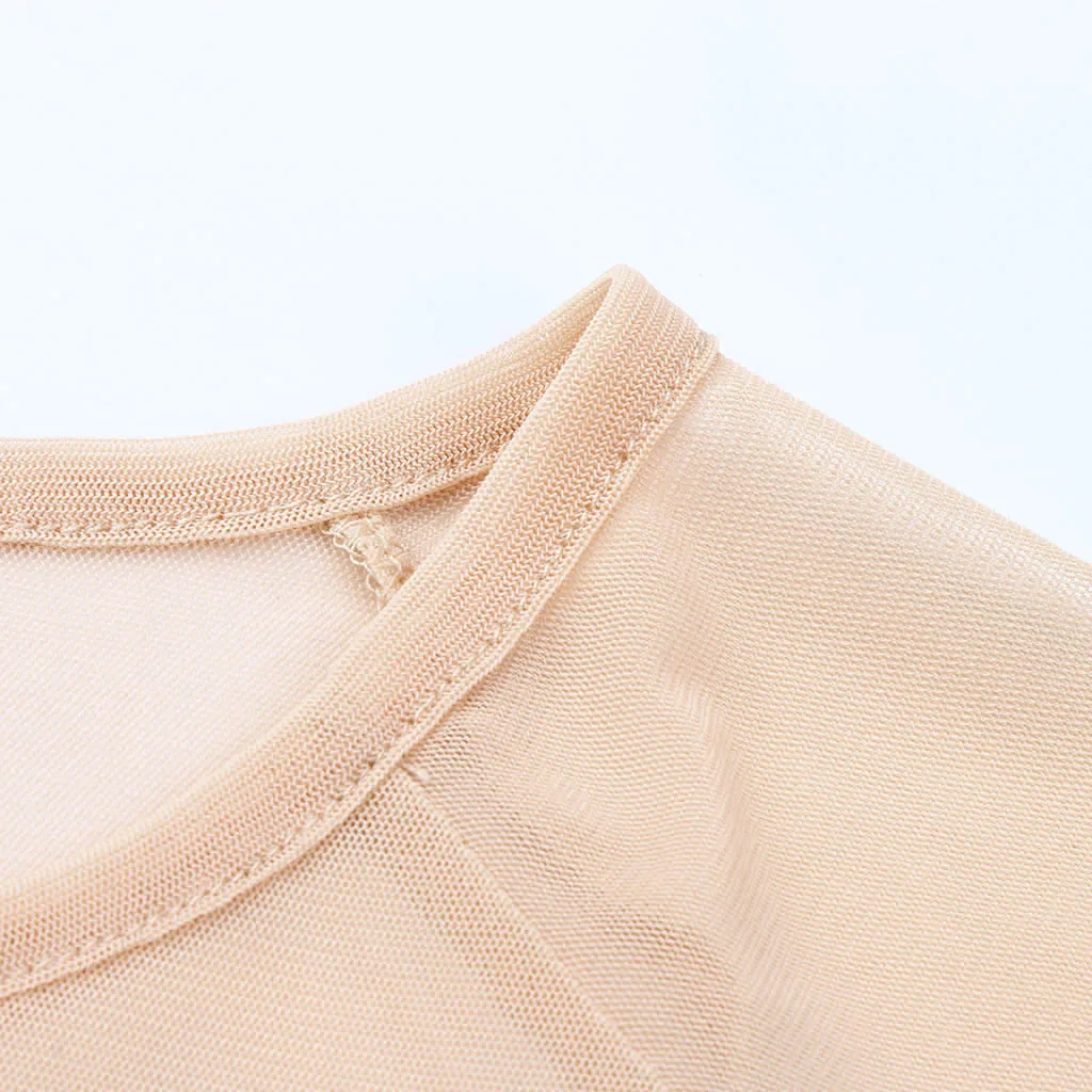 Женский сетчатый топ прозрачный с длинным рукавом бесшовный для коррекции руки