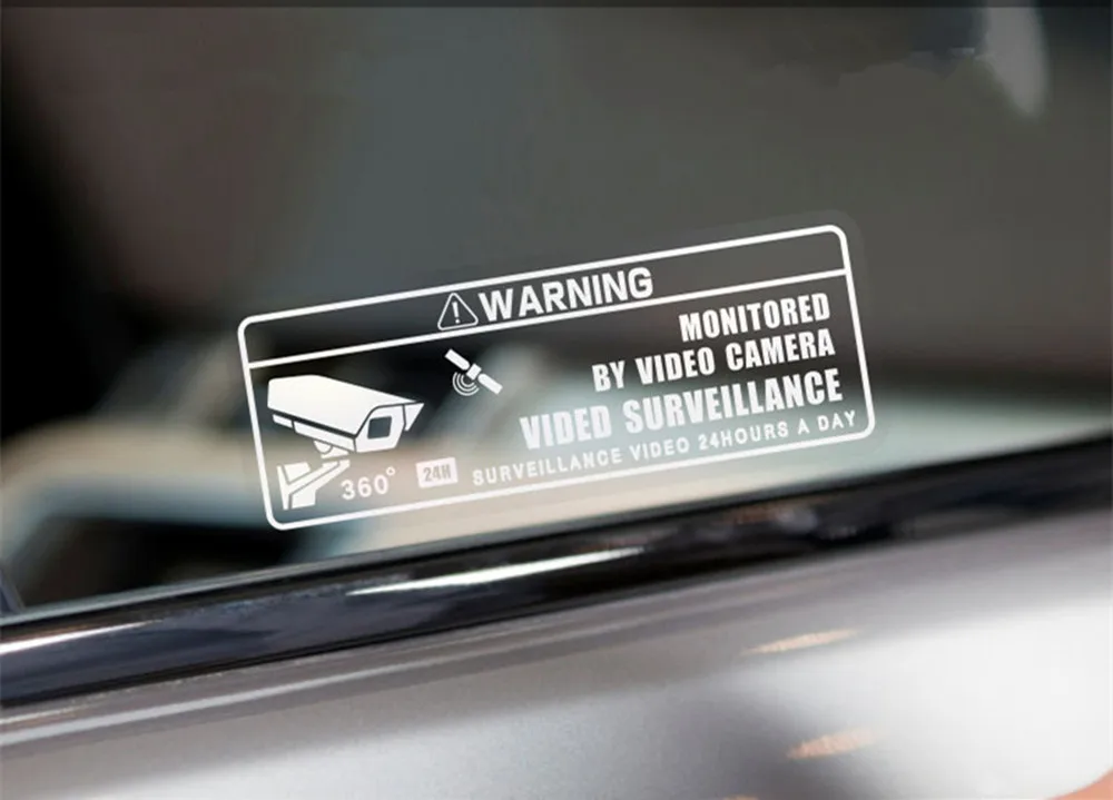 

Car Warning Stickers Auto Don't touch My Car Decals Surveillance Glass Window White Sticker