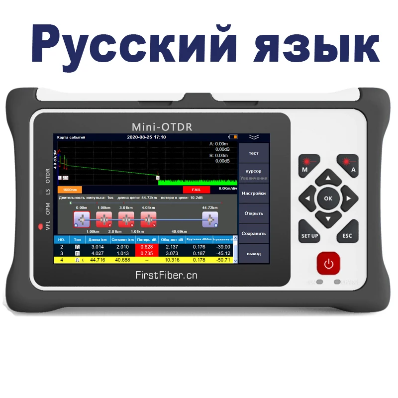 Оптический Волоконно оптический рефлектометр 980EXT Pro mini OTDR с оптическим объективом OPM OLS VFL сенсорный экран SC FC