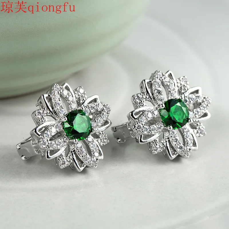 

2021 vintage earrings ethnic tribal antique New style earrings grandmother green female earrings popular jewelry