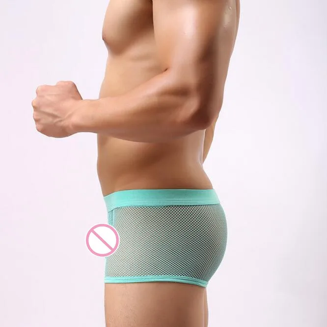 Новое сексуальное мужское нижнее белье смешанные Однотонные трусы-боксеры с