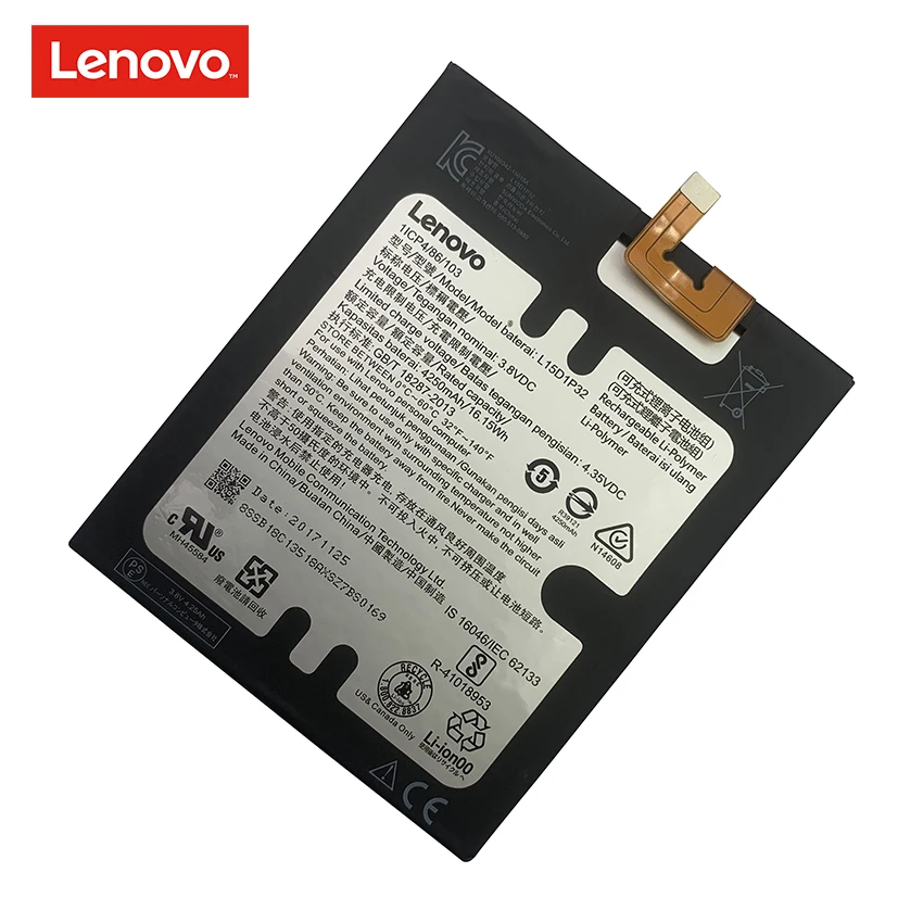 100% оригинал 4250 мАч L15D1P32 для Lenovo Tab3 8 Plus TB-8703F 8703N 8703X 8703 PB1-750N батареи | Мобильные