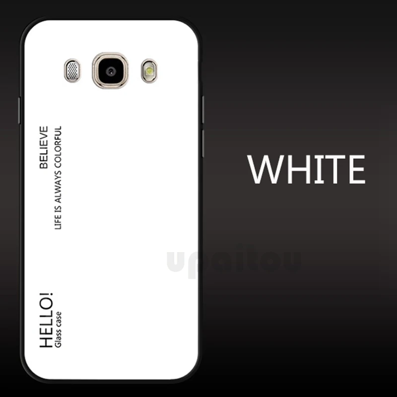 White Чехол для samsung Galaxy J1 J5 J7 J2 J3 J4 Pro J6 Prime J8 чехол из мягкого ТПУ с края градиент Стекло Крышка для J120 J510 J710 - Цвет: White