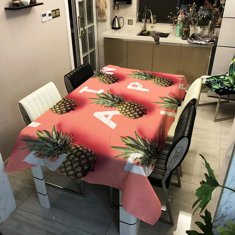 

Printed colorful pineapple washable decorative household waterproof tablecloth