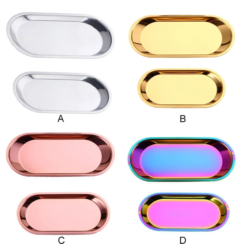 Металлический лоток для хранения в скандинавском стиле розовое золото латунь