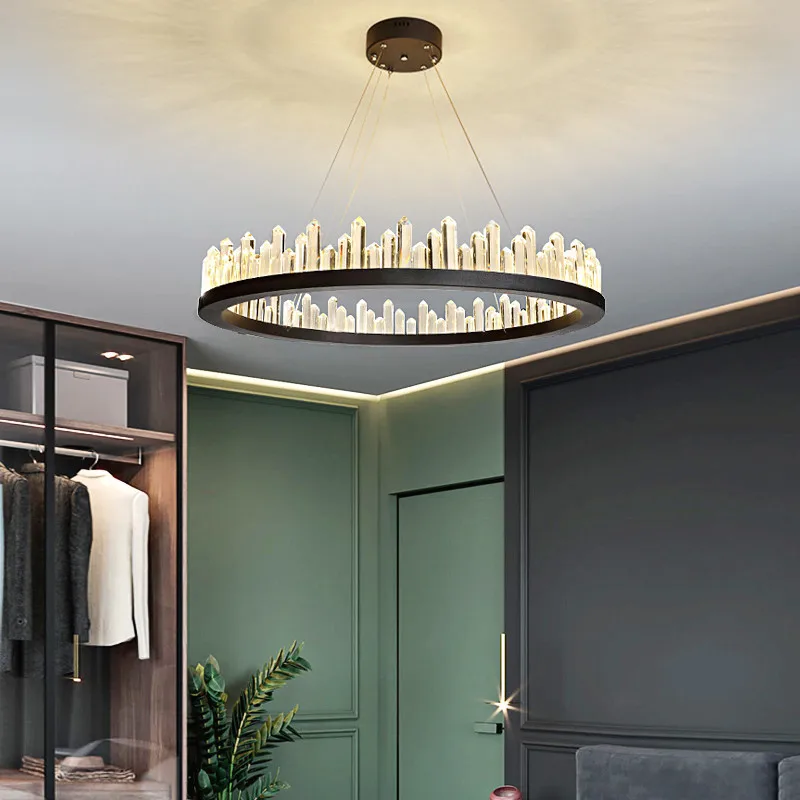 Фермерский дом кухня промышленный черный круглый натуральный камень подвесной