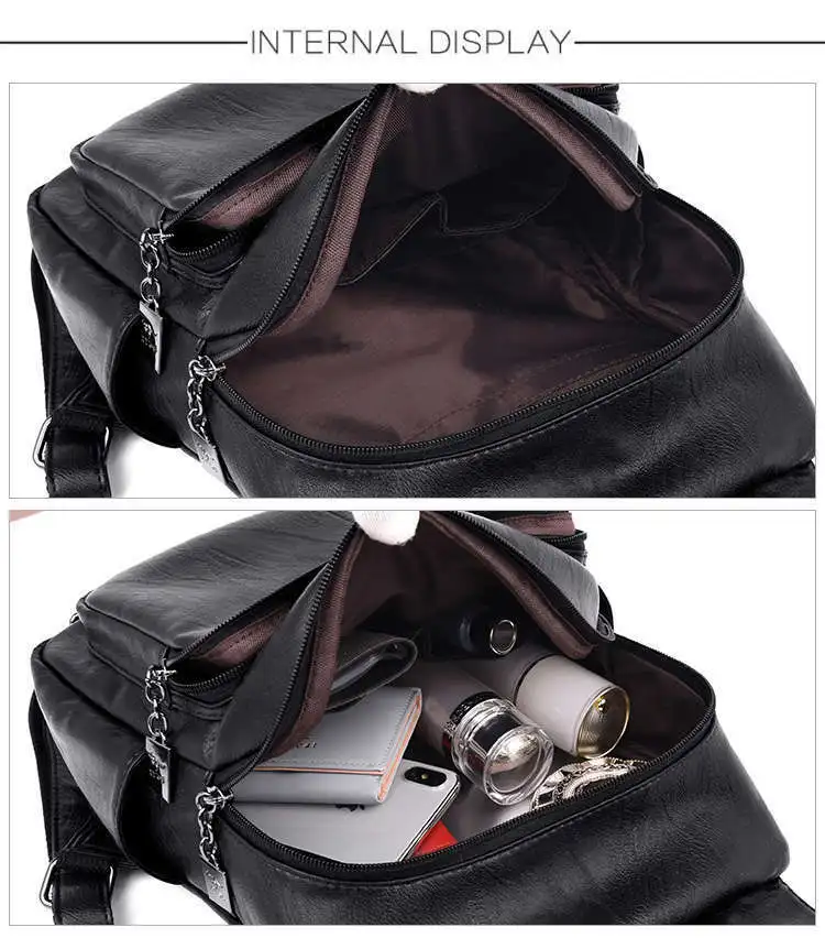 Woman High capacity travel Backpack Lady leather Backpack Fashion Female student Bag Sac a Dos School waterproof Shoulder Bags