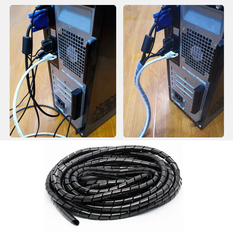 

Wire Storage Tube Line Pipe Cord Manager Screw Thread Protector Winding Pipe Insulation Wire Bundling Tube 6 Mm8mm10mm