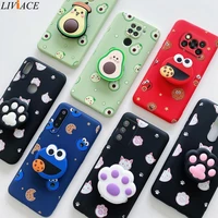3d cute cartoon phone holder case for xiaomi poco x3 nfc x3 pro m3 pro pocophone f1 redmi note 9 7 8 pro mi 9 se 8t stand cover