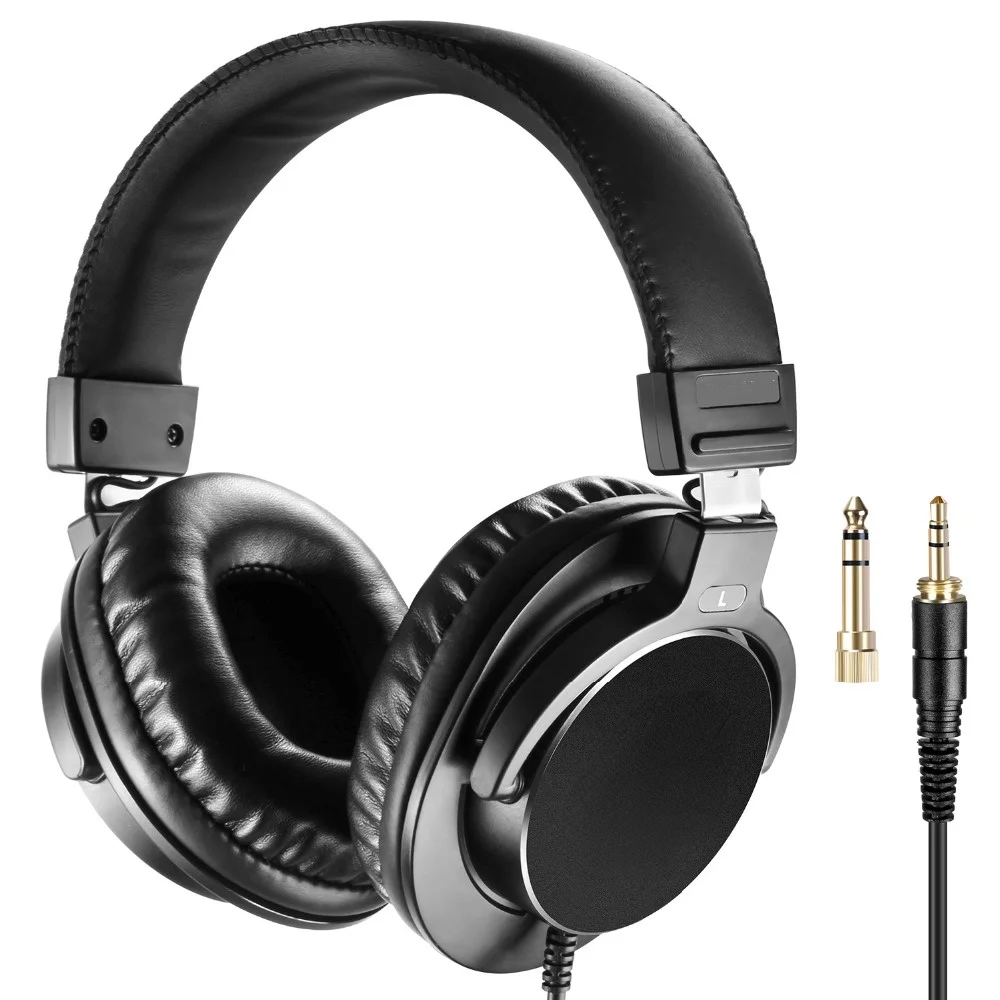 

Closed Studio Headphones 10Hz-26kHz Dynamic Headsets 3 meters Cable 3.5mm+6.5mm Plugs For Music Recording
