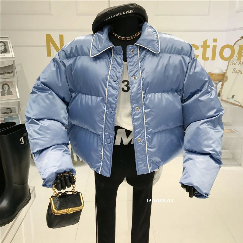 Корейская мода 2020 новинка простая осенне-зимняя короткая куртка Женская Толстая