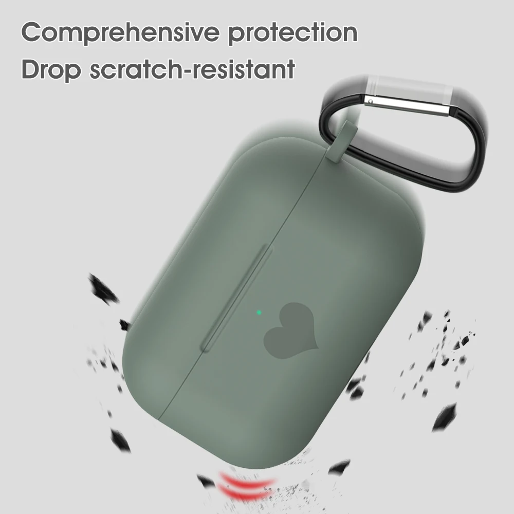 Чехол с сердечками для Apple Airpods Pro силиконовый чехол наушников 2019 мягкий 3