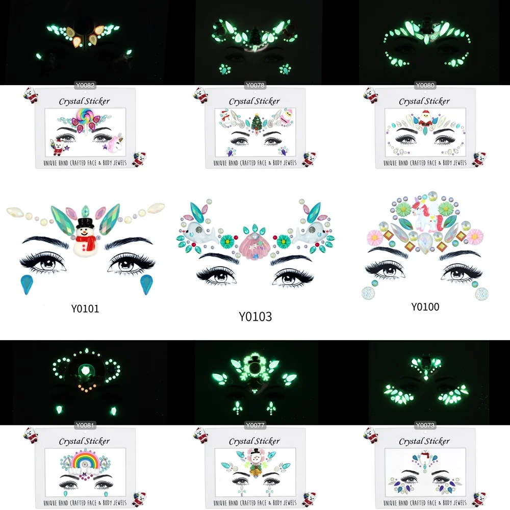 Временные татуировки наклейки с цветами единорогом светящиеся стразы Блестящие