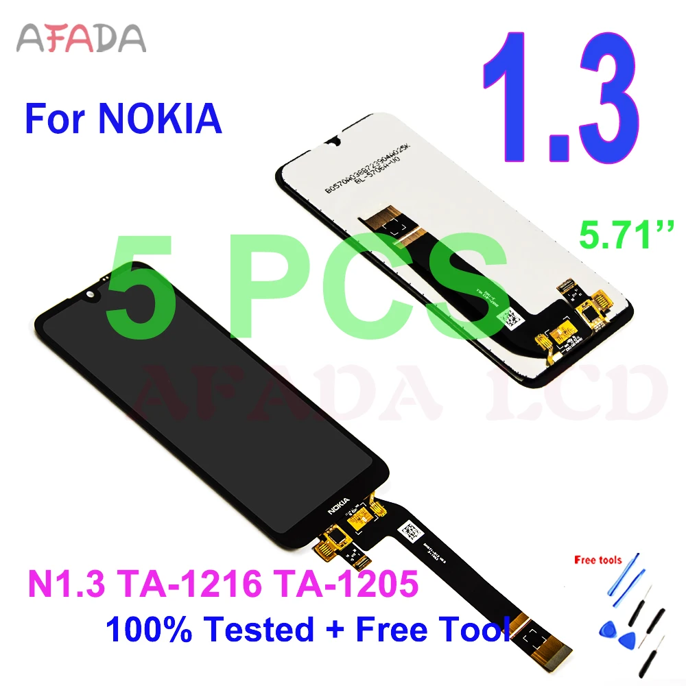 Pantalla LCD Original de 5,71 pulgadas para Nokia 1,3, recambio de conjunto de pantalla t&aacute;ctil, piezas de reparaci&oacute;n para Nokia 1,3, 5 uds.-0