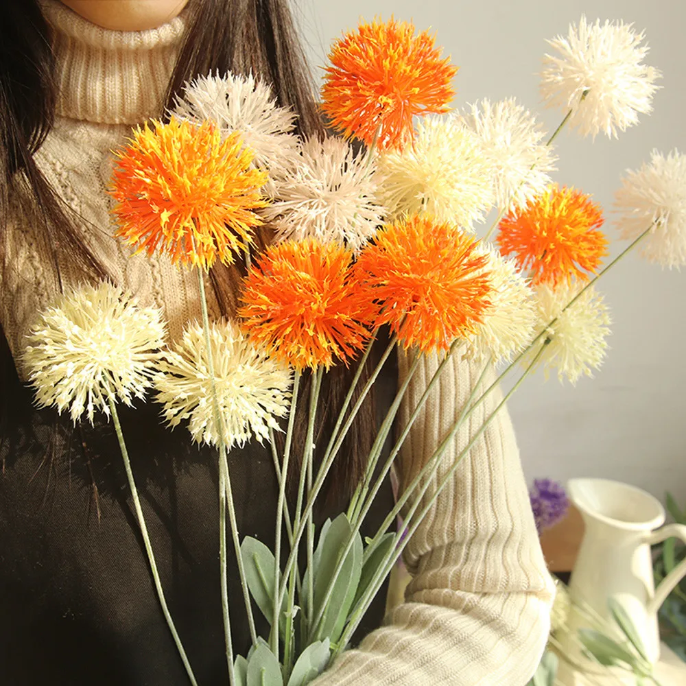 

Artificial Silk Fake Flowers Dandelion Floral Wedding Bouquet Hydrangea Decor Mother's Day Pampas Decoraciones Artificiales