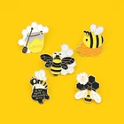 Эмалированные булавки в виде пчелы, меда, короля, пчелы, пузырьки, улей, меда, пчелы, броши в виде меда, пчелы, животные, ювелирные изделия, значок на лацкан для детей и девочек