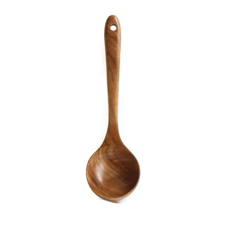 

Kitchen Cooking Tools -Solid Wood Teak Spoons Spatula Wooden Utensils Durable
