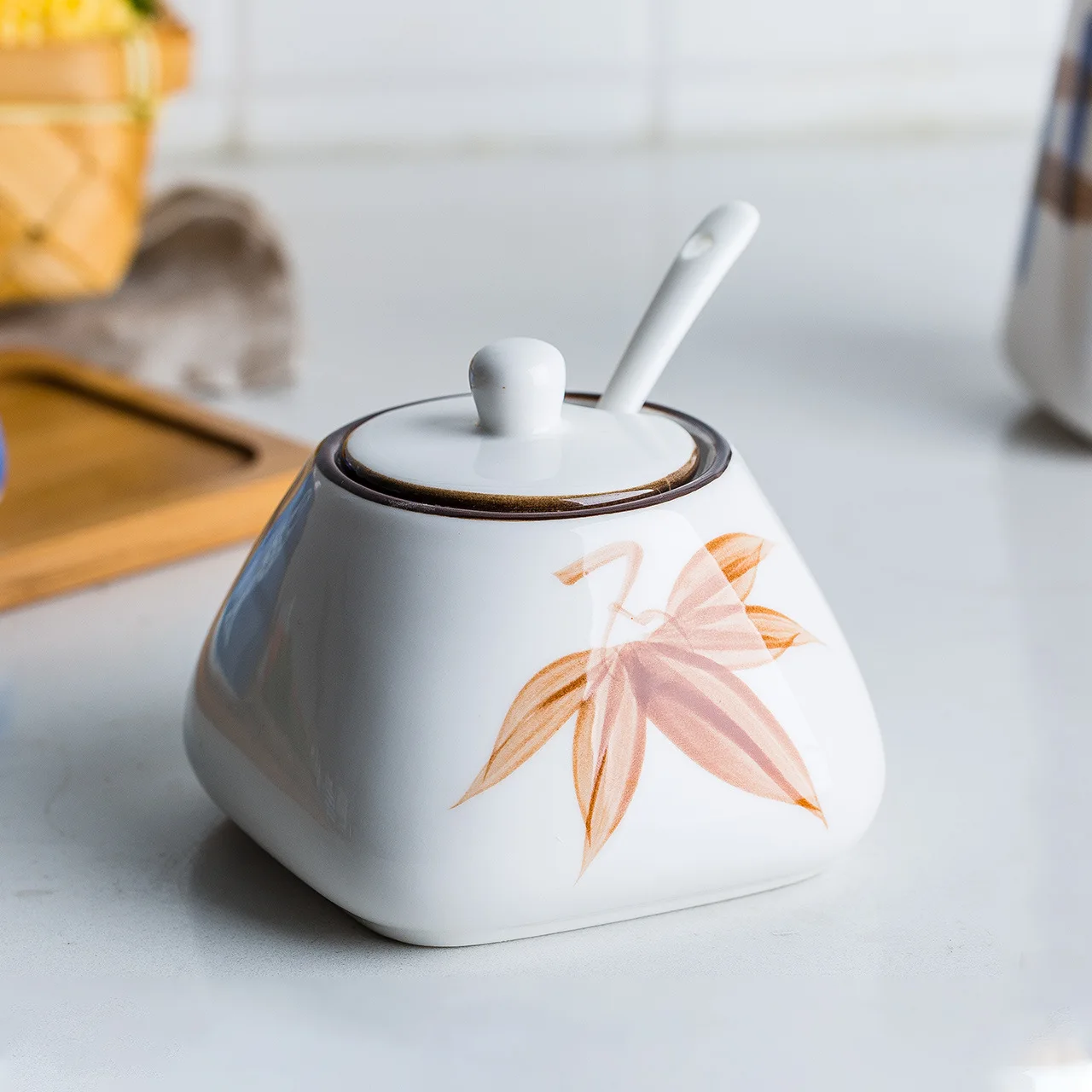 Кухня для соли приправ горшок Керамика масленка уксуса стеклянная бутылка с