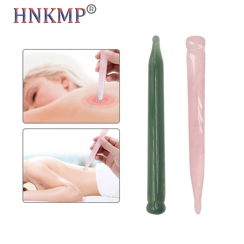 

HNKMP Acupuncture Pen Therapy Heal Massage Pen Guasha Meridian Energy Pen Relief Pain Tools Jade Roller Facial Massage Roller