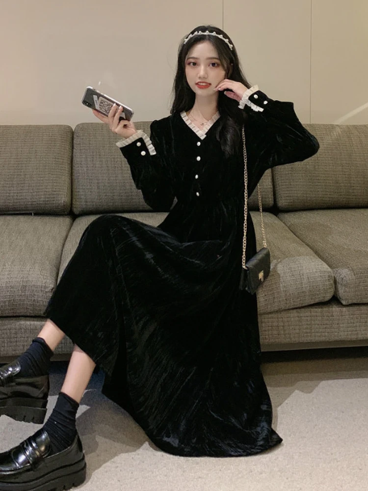 

Autumn 2020 New Black Long Sleeve Dress For Women