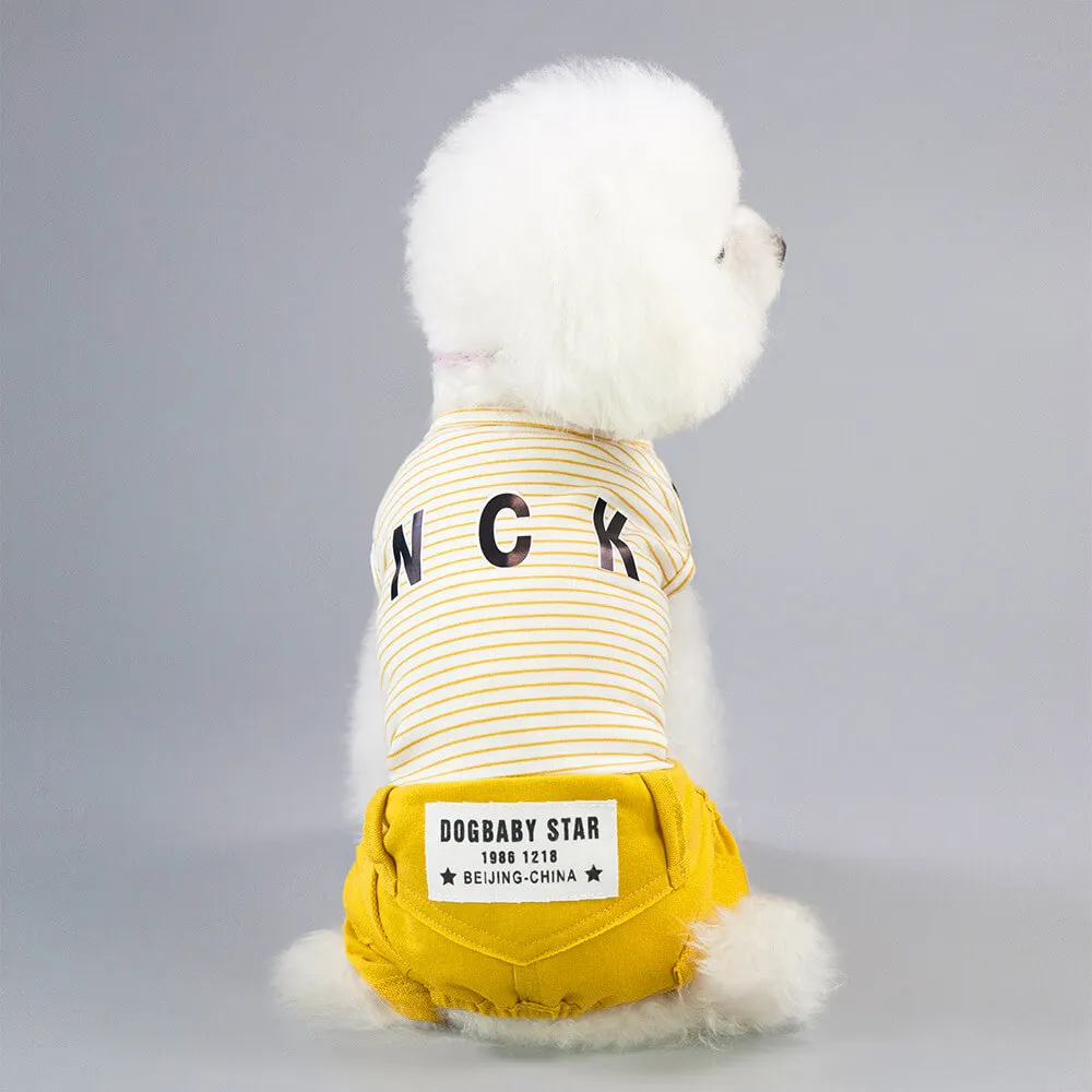 

Promotion Cotton Material Autumn And Spring Letters Style Pet T-Shirt Puppy Sweater Apparel Dog Pajamas Clothes