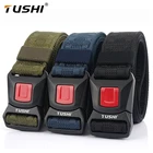 Ремень мужской Тактический TUSHI, из натуральной жесткой металлической быстроразъемной пряжки, эластичный, 2020