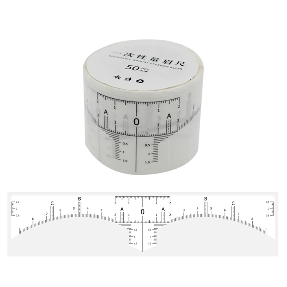 

50pcs Disposable Permanent Makeup Eyebrow Tattoo Accurate Ruler Microblading Tattoo Shaping Tools Tattoos Measure Stickers