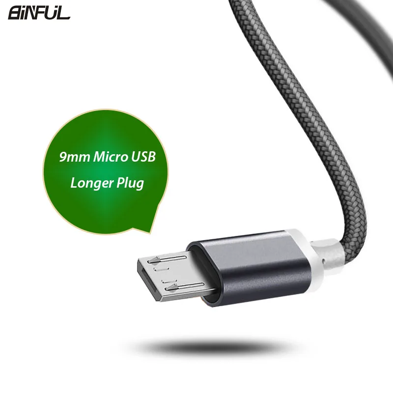 9 мм Длинный Micro USB кабель для быстрой зарядки 25 см/2/3 метра зарядного устройства