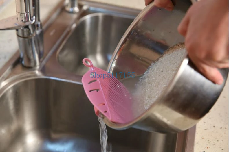 

by dhl or ems 100pcs Durable Clean Leaf Shape Rice Strainer Sieve Beans Peas Cleaning Gadget Strainer for Kitchen Clips Tools