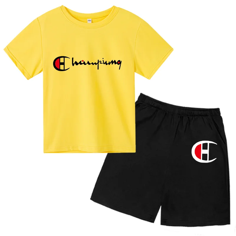 

Boys and girls summer T-shirts children's sports pants children's shorts suits fashion boys and girls brand clothing