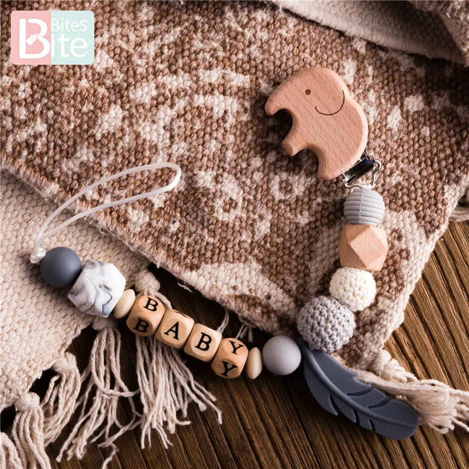 Bite Bite 1pc Baby Silicone Pacifier Clip Chain Cartoon Elephant Teething Chain Baby Teether Soother Dummy Clip Birth Nurse Gift