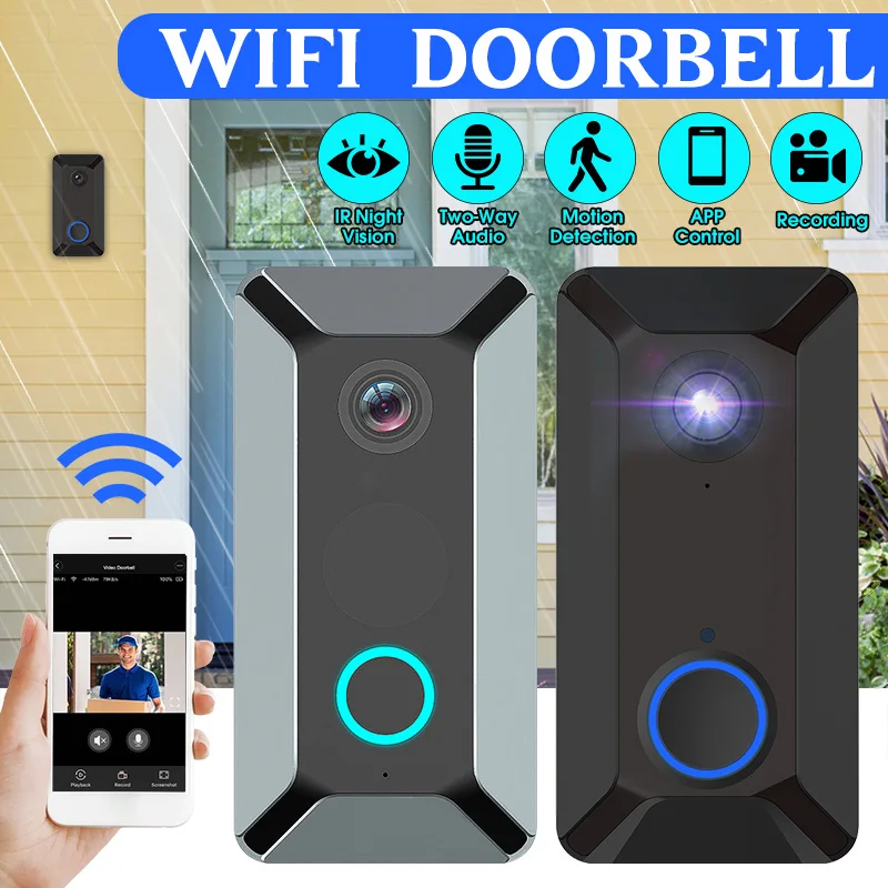 Wi-Fi видео-дверной звонок 1080P Беспроводной Смарт Секьюрити, Камера дверной звонок 2-way Talk пассивный инфракрасный детектор движения Ночное видение видео домофон