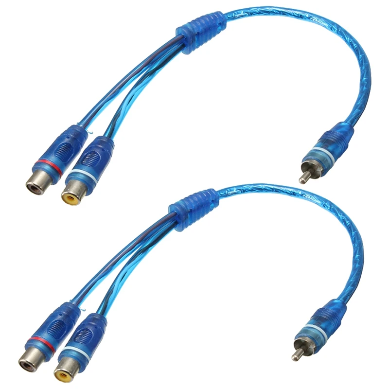 AMS-2x RCA Phono Y сплиттер свинцовый Кабель-адаптер 1 папа 2 женский автомобильный