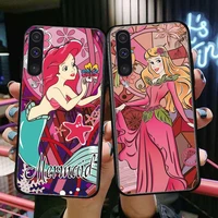 mermaid world phone cover hull for samsung galaxy s8 s9 s10e s20 s21 s5 s30 plus s20 fe 5g lite ultra black soft case