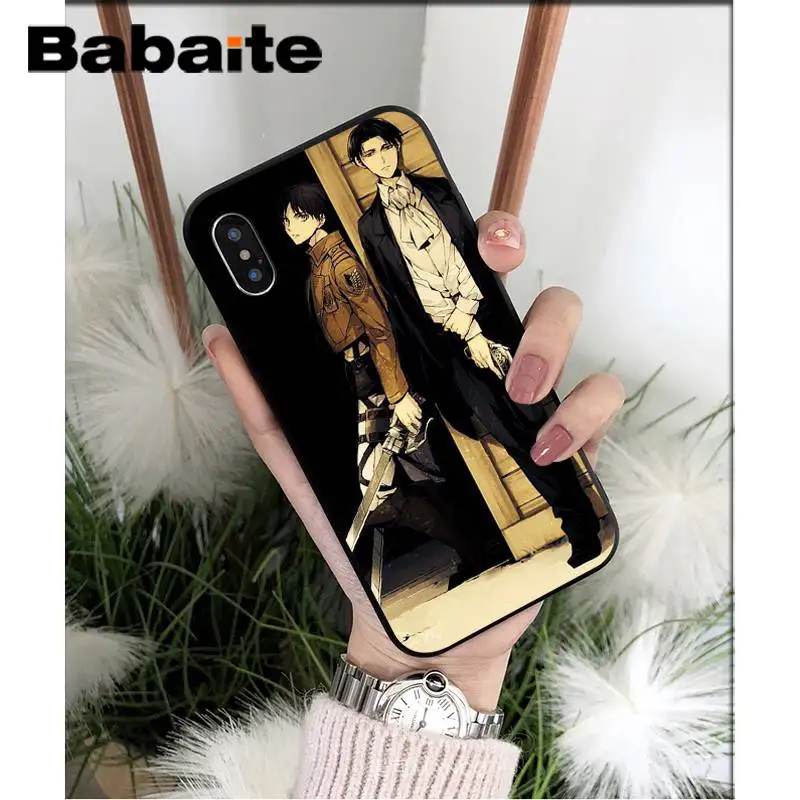 Babaite атака на Титанов аниме Япония черный мягкий чехол для телефона iPhone 8 7 6 6S Plus X XS MAX 5 5S SE XR 11 11pro 11promax