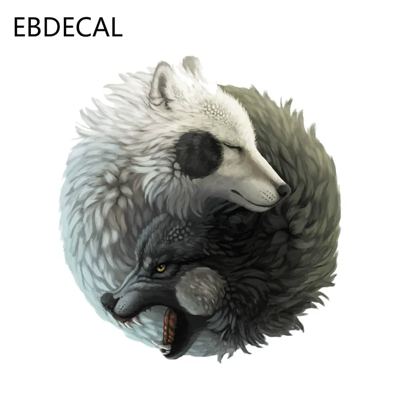 EBdecal персональная Инь Ян наклейка волк для Авто/бампер/окно/настенные наклейки DIY