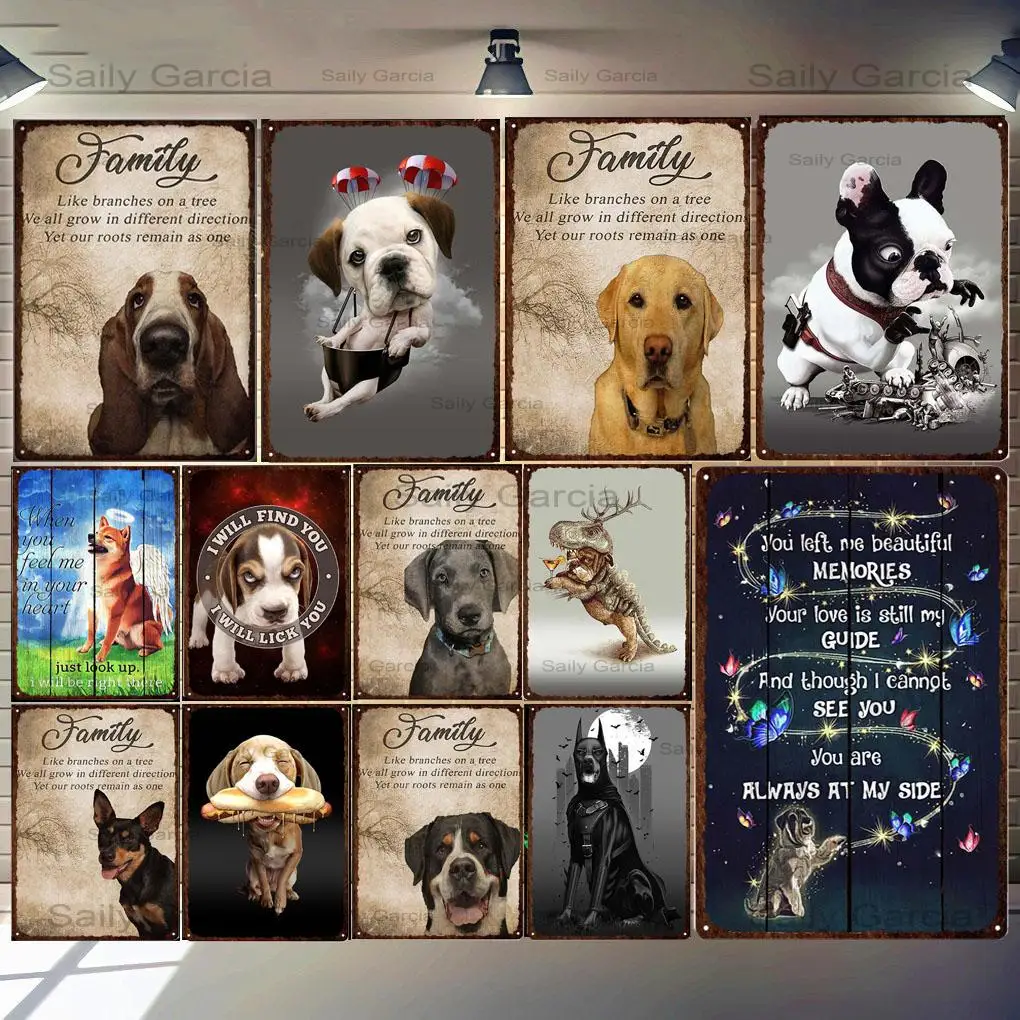 Плакат для домашних питомцев Правила собаки металлический винтажный милый